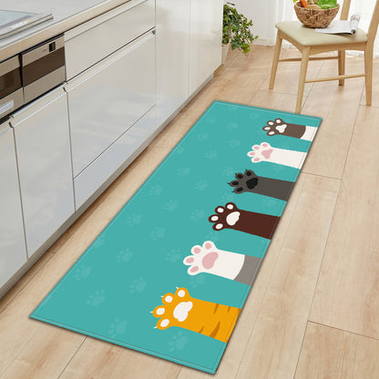 Modern Kitchen Mat Long Strip Bedroom Entrance Doormat 3D Pattern