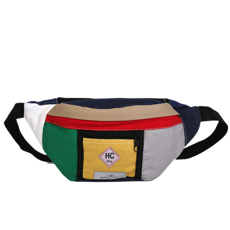 Contrast canvas bag mini sports chest