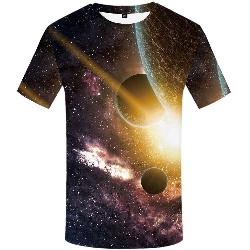 3d Printed Short Sleeve T-shirt Universe Galaxy Galaxy Short Sleeve