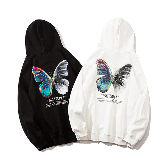 Butterfly print hoodie