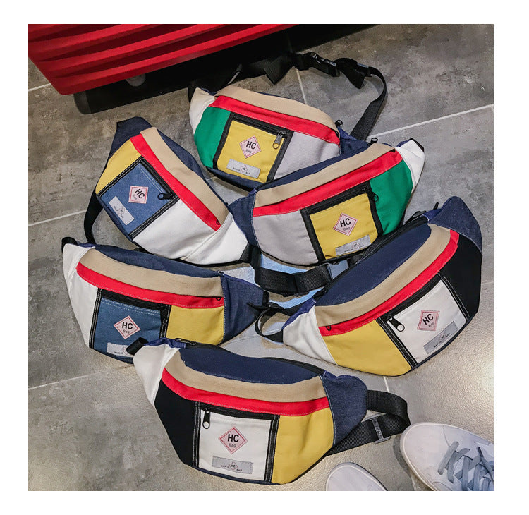 Contrast canvas bag mini sports chest