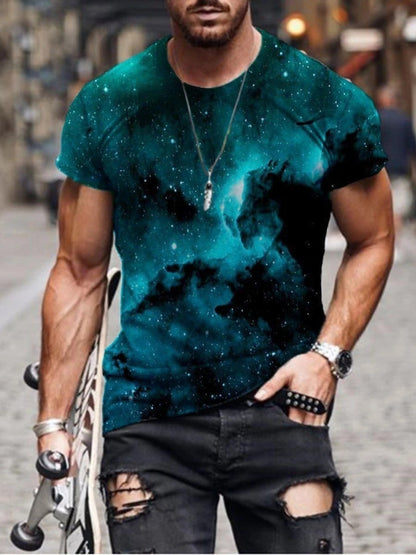 Digital Printed Short-sleeved Round Neck T-shirt