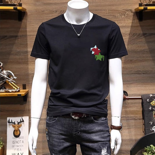 Summer Plus Size Cotton Retro T-shirt Men