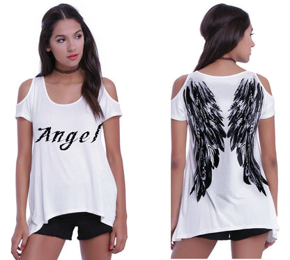 Wing print strapless T-shirt