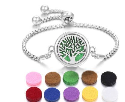 Lucky Tree Aromatherapy Oil Stainless Steel Alloy Bracelet