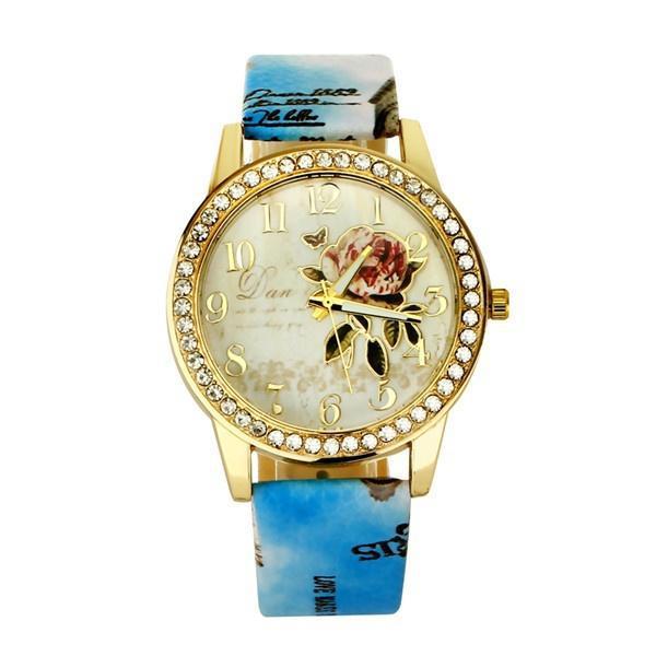 Chinese style flower pattern ladies quartz watch