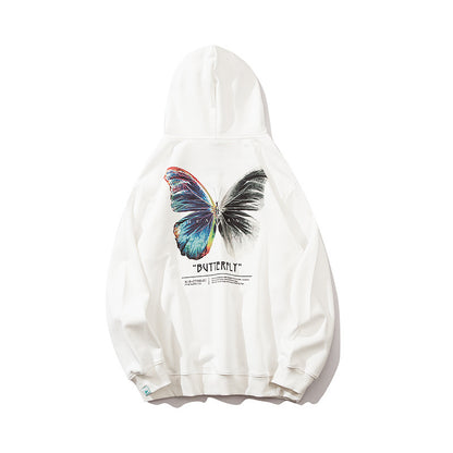 Butterfly print hoodie