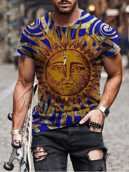 Digital Printed Short-sleeved Round Neck T-shirt