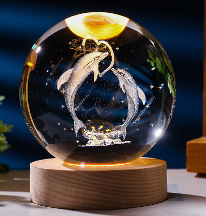 Luminous Galaxy Crystal Ball Decoration 3D Laser Inner Carving