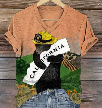 Women's V-neck Short-sleeved Round Neck Hoodie