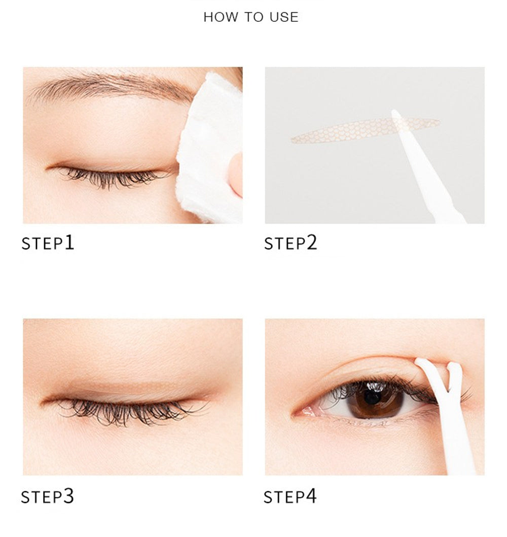 Female Seamless Natural Swollen Eye Bubble Fiber Mesh Single And Double Sides Flesh Color College Lace Invisible Double Eyelid Patch