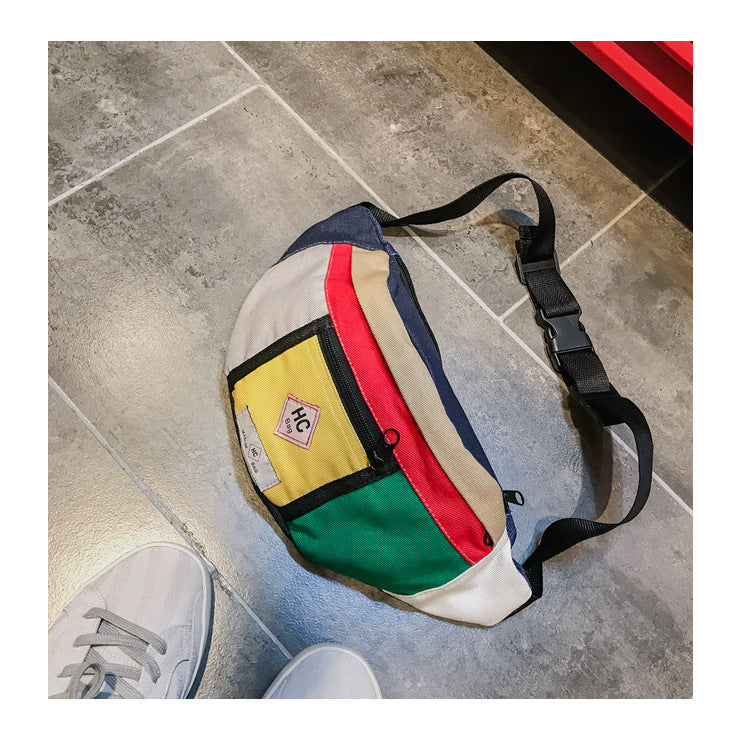 Contrast canvas bag mini sports chest