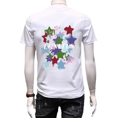 Summer Plus Size Cotton Retro T-shirt Men