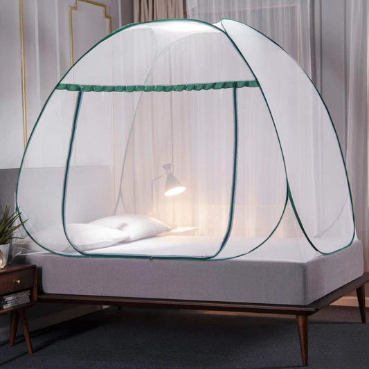 Foldable One-door Full-bottom Anti-mosquito Square-top Zipper Mosquito Net