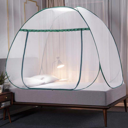 Foldable One-door Full-bottom Anti-mosquito Square-top Zipper Mosquito Net