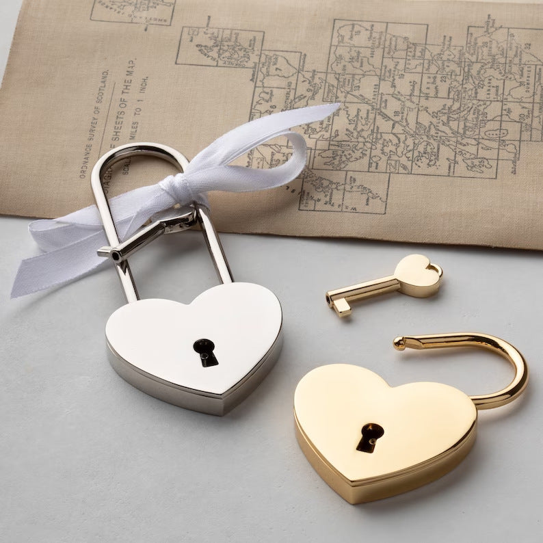 Customized Heart-shaped Padlock Wedding Lock Anniversary Gift