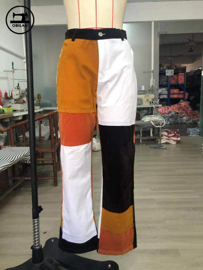 Men's Jeans Cross - border Hot Style Color Contrast