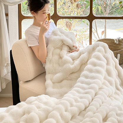 Rex Rabbit Velvet Blanket Thickened Warm Fur Velvet Nap Blanket