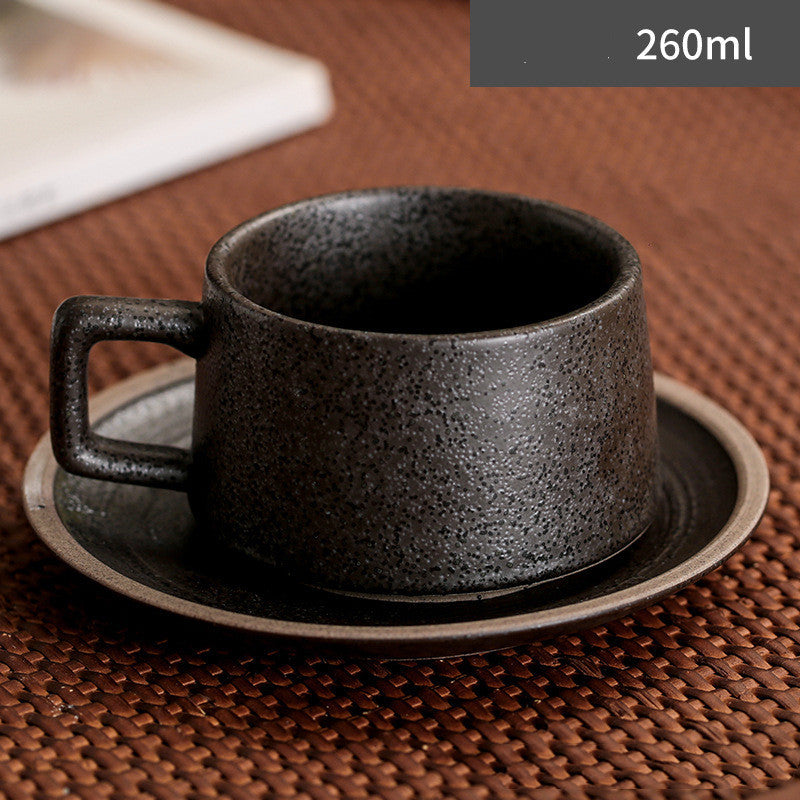 Japanese Retro Simple Ceramic Coffee Cup And Saucer Set