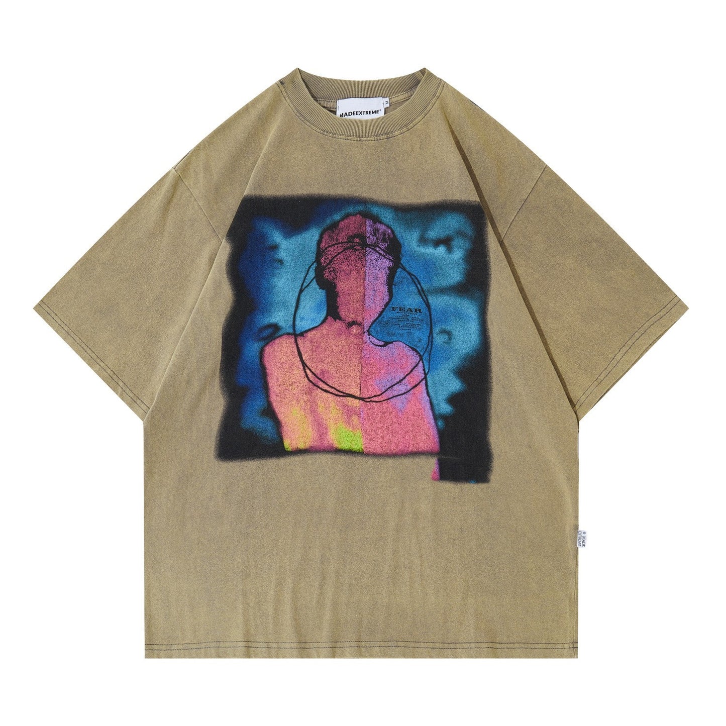 Men's Washed And Worn Short-sleeved T-shirt