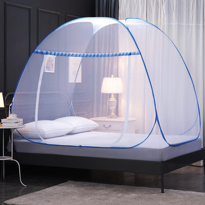 Foldable One-door Full-bottom Anti-mosquito Square-top Zipper Mosquito Net