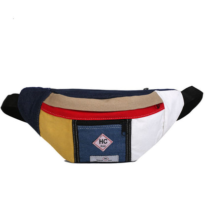 Contrast canvas bag mini sports chest