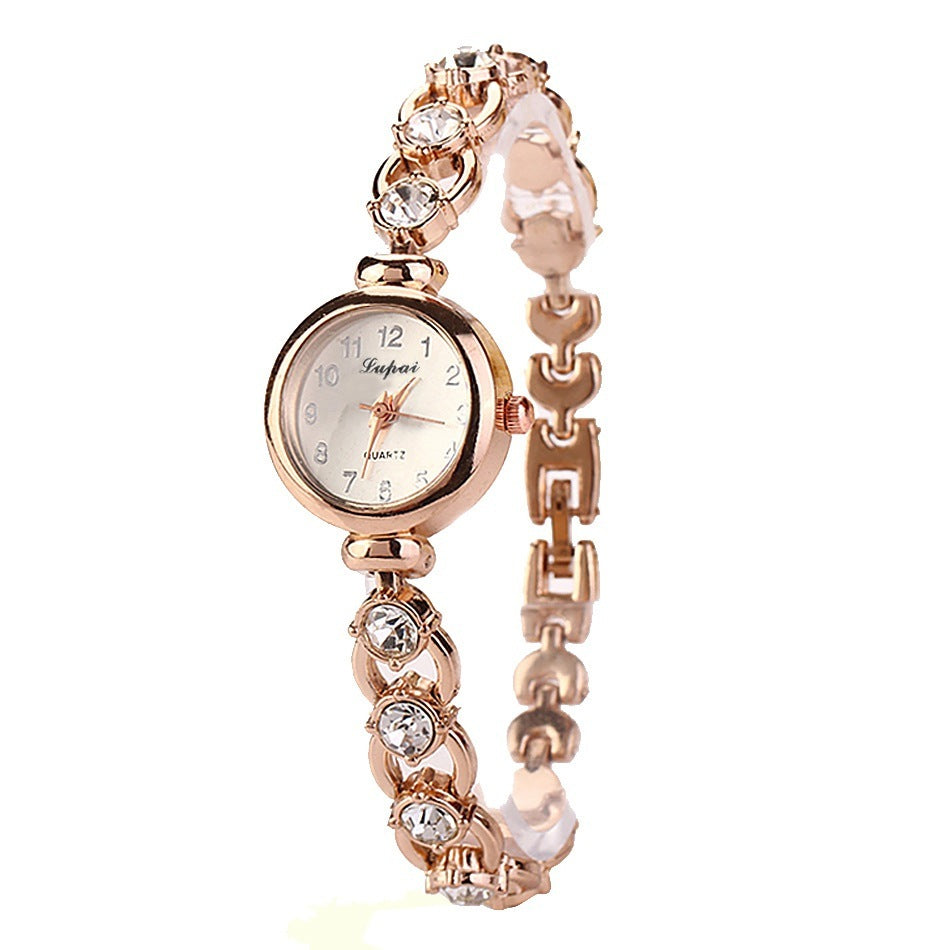 Women's watch with pearl alloy bracelet