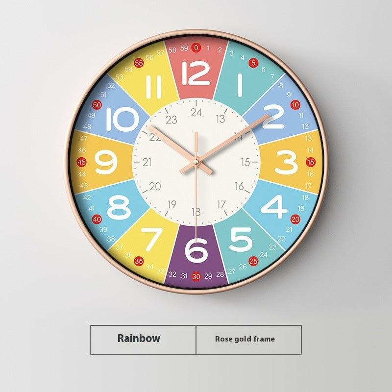 Early Education Cartoon Mute Children's Time Management Quartz Home Wall Mounted Clock
