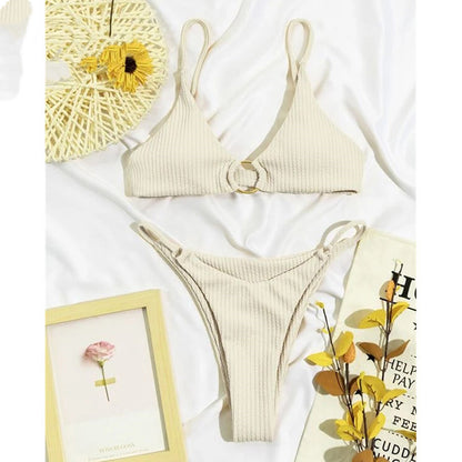 European And American Style Lns Solid Color Swimsuit