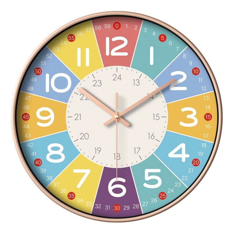 Early Education Cartoon Mute Children's Time Management Quartz Home Wall Mounted Clock