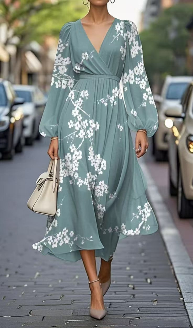 Printed Casual Retro Sexy Dress