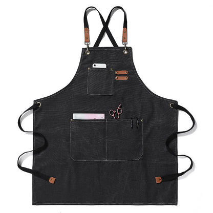 Thickened Canvas Jean Apron Household Barista Kitchen Restaurant