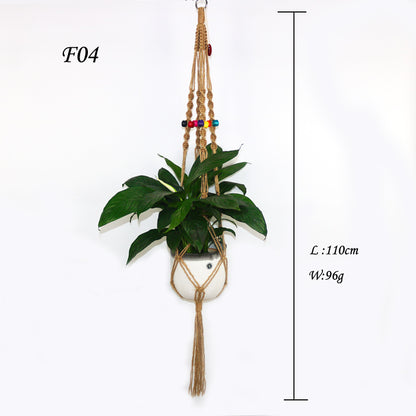 Bead hanging basket plant net hanging basket