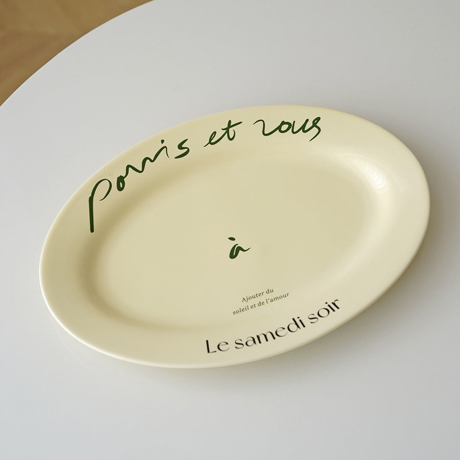 French Retro Cream Mug Plate Tableware