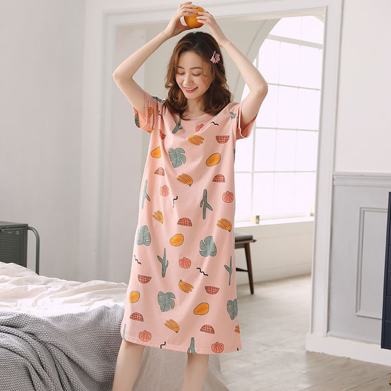 Nightdress Short Sleeve Ladies Summer Homewear Set