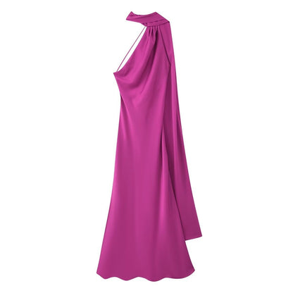Elegant Satin Ribbon Sling Party Sleeveless Dress