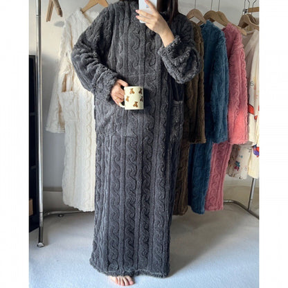 Women's Coral Fleece Thermal Long Nightgown