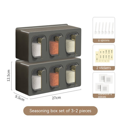 Drawer Type Seasoning Box Household Kitchen Spice Jars Combination