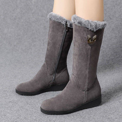 New Style Large Cotton Mid-tube Boots Women's Warm And Non-slip