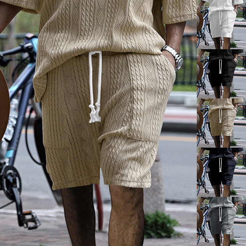 High Street Ins Multi-pocket Spring And Summer Straight Wide Sports Casual Jacquard Shorts