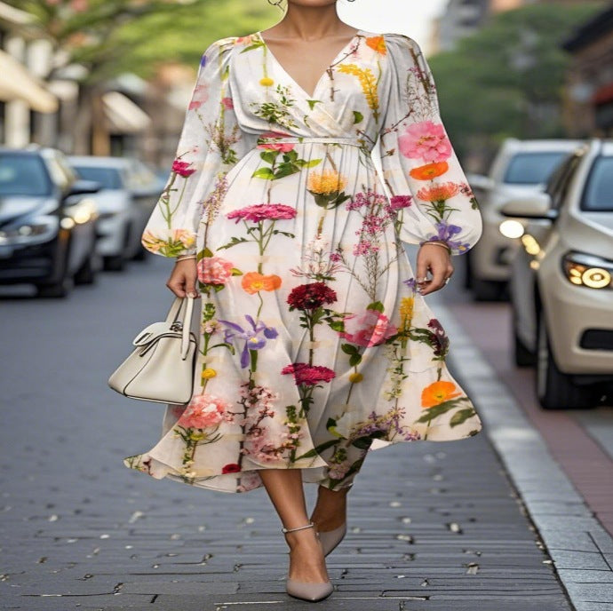 Printed Casual Retro Sexy Dress