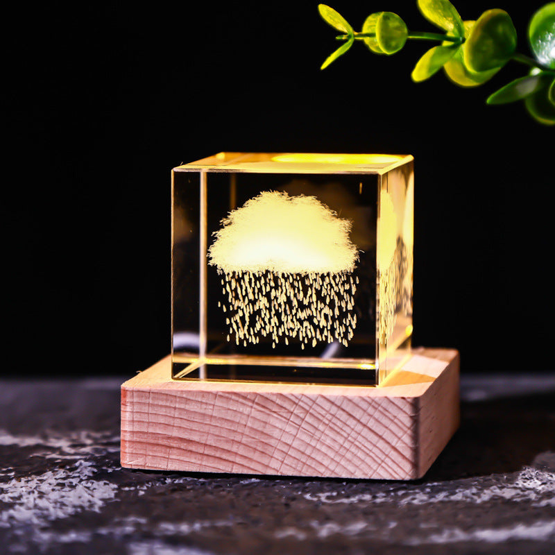 Moon Solar System Galaxy Crystal Cube Decoration Gifts