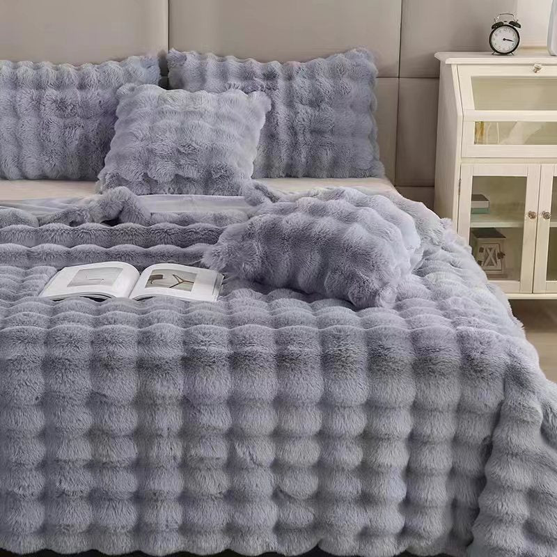 Bubble Rabbit Blanket Flannel Sofa Cover