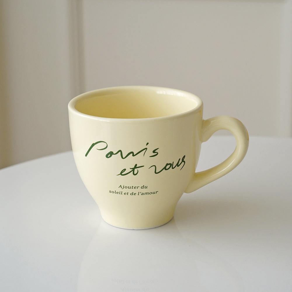 French Retro Cream Mug Plate Tableware