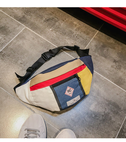 Contrast canvas bag mini sports chest