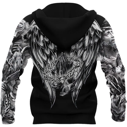 Christian Religious Pattern Good Crucifixion Digital 3D Full Print Sweatshirt