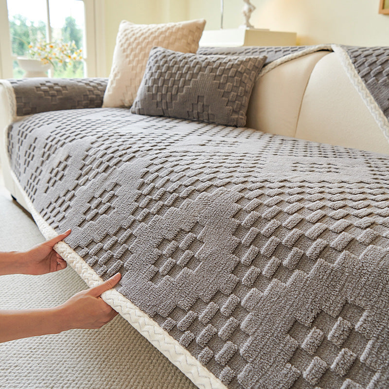 Heavy Weight Shu Cotton Velvet Anti-scratching Sofa Cover