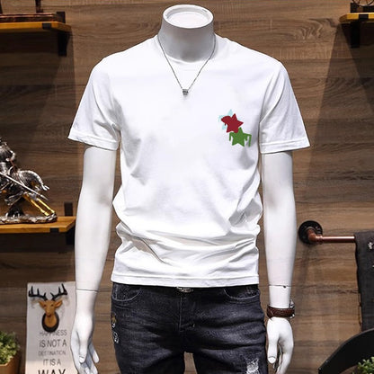 Summer Plus Size Cotton Retro T-shirt Men