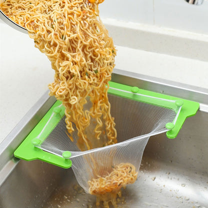 Kitchen Sink Triangle Hanging Net Storage Drain Rack Leftovers Soup Water Filter