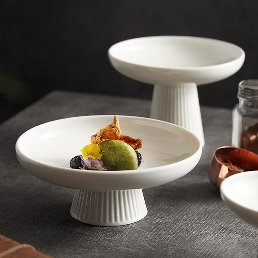 Goblet Plate Ceramic Snack Dessert Fruit Plate